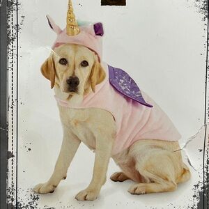 New UNICORN DOG soft Costume LARGE pink purple wings gold horn blue tail 18”long